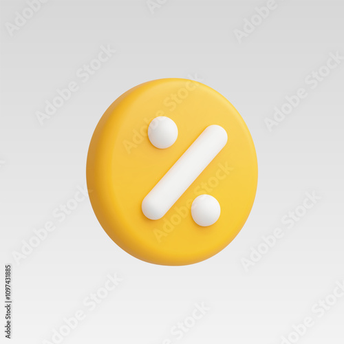 3d Realistic Percentage icon vector illustration