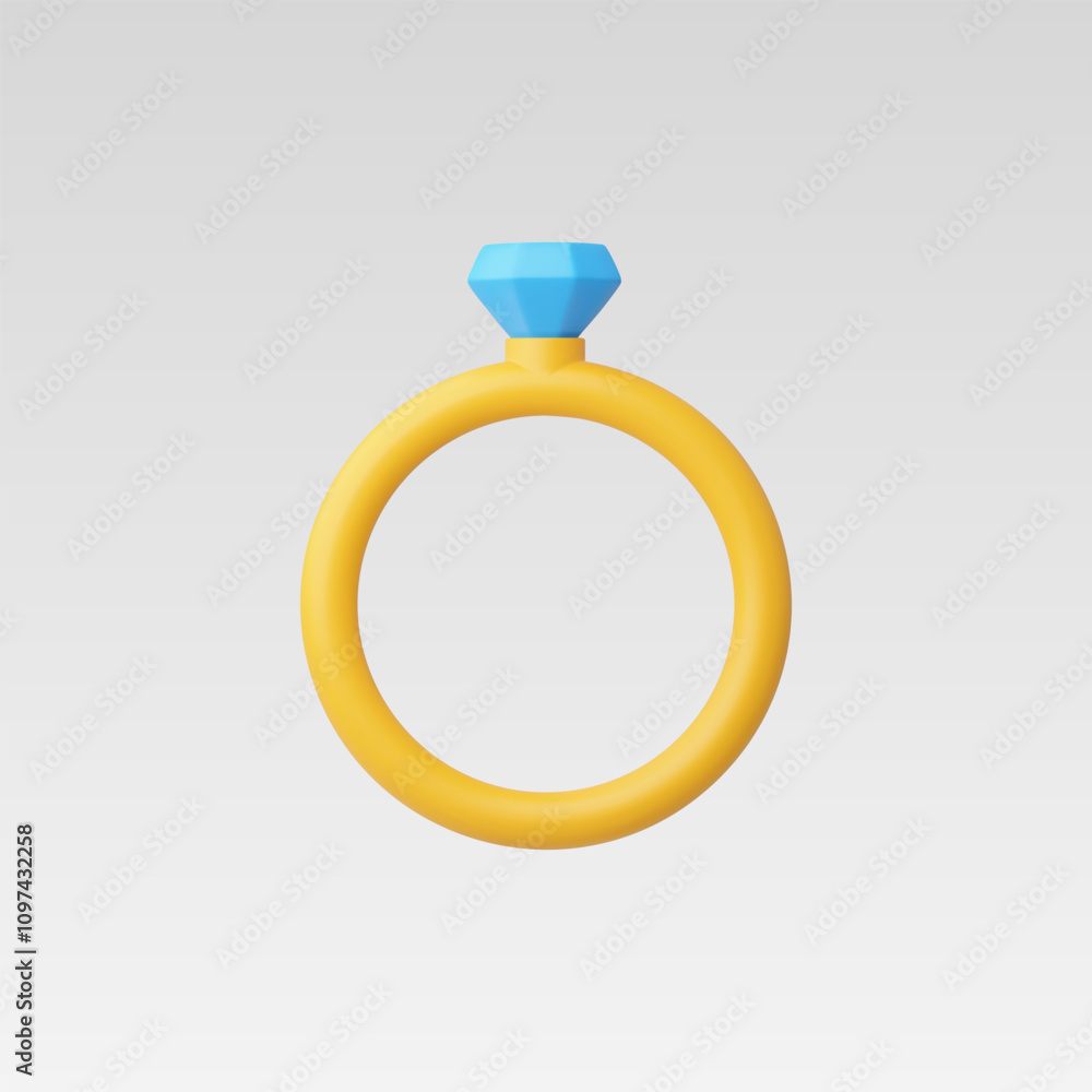 3d Realistic Diamond ring Icon vector illustration 3d Realistic Diamond ring Icon vector illustration