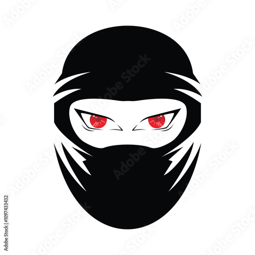 red black ninja mask