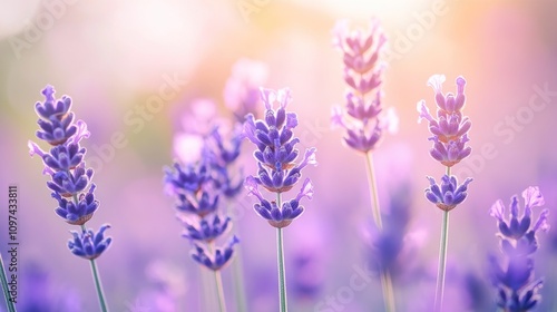 Lavender Flowers Bloom in Soft Sunlight