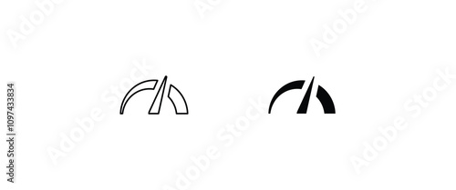 Speedometer, tachometer icon. Speed indicator sign. car speed. Performance Speed metering, scale icon, vector, sign, symbol, logo, illustration, editable stroke, flat design style isolated