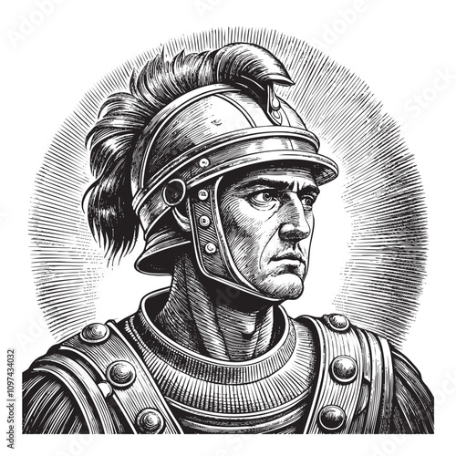 Roman centurion soldier sketch drawing hand drawn vector illustration