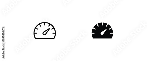 Speedometer, tachometer icon. Speed indicator sign. car speed. Performance Speed metering, scale icon, vector, sign, symbol, logo, illustration, editable stroke, flat design style isolated