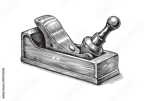 Wood shaving tool sketch drawing hand drawn vector illustration