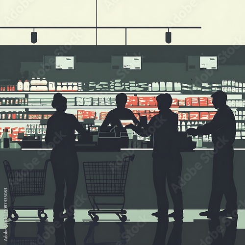 Cashiers in a Supermarket