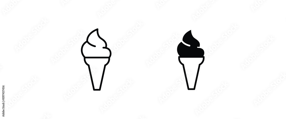 Ice cream icon isolated on background. Dessert icecream icon symbol logo illustration,editable stroke, flat design style isolated on white Ice cream icon isolated on background. Dessert icecream icon symbol logo illustration,editable stroke, flat design style isolated on white