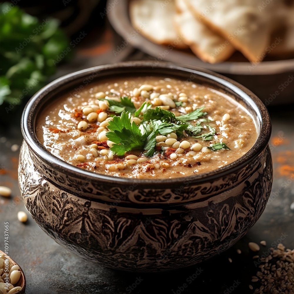Haleem is a traditional stew originating from the Middle East, made with wheat, barley Haleem is a traditional stew originating from the Middle East, made with wheat, barley