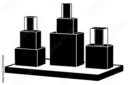 Product Display Stand | isolated silhouette vector illustration on white background