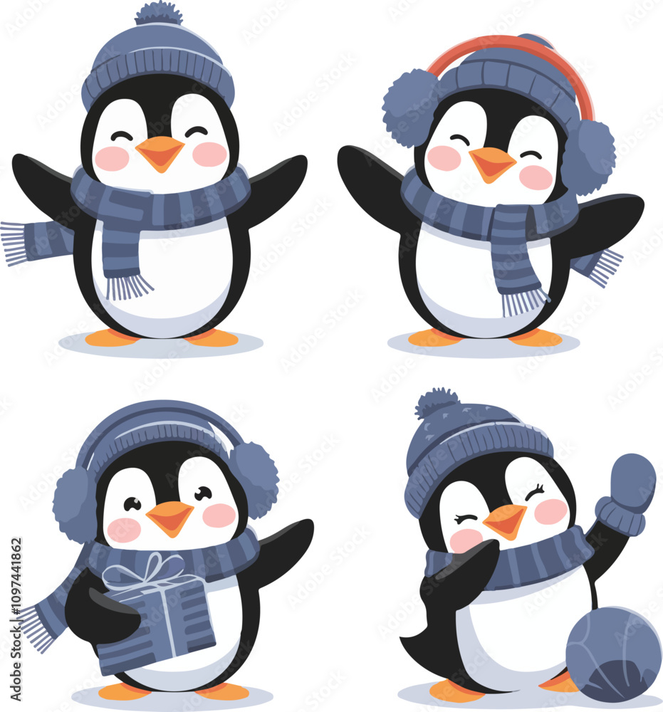 Fototapeta premium set of penguins