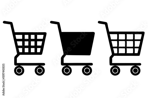 Shopping Cart | isolated silhouette vector illustration on white background