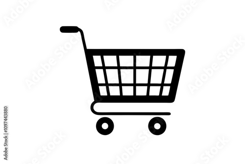 Shopping Cart | isolated silhouette vector illustration on white background