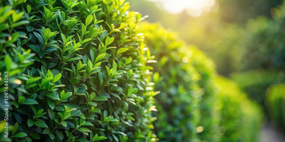 Lush Green Foliage Basking in the Warm Golden Sunlight of a Summer Day Lush Green Foliage Basking in the Warm Golden Sunlight of a Summer Day
