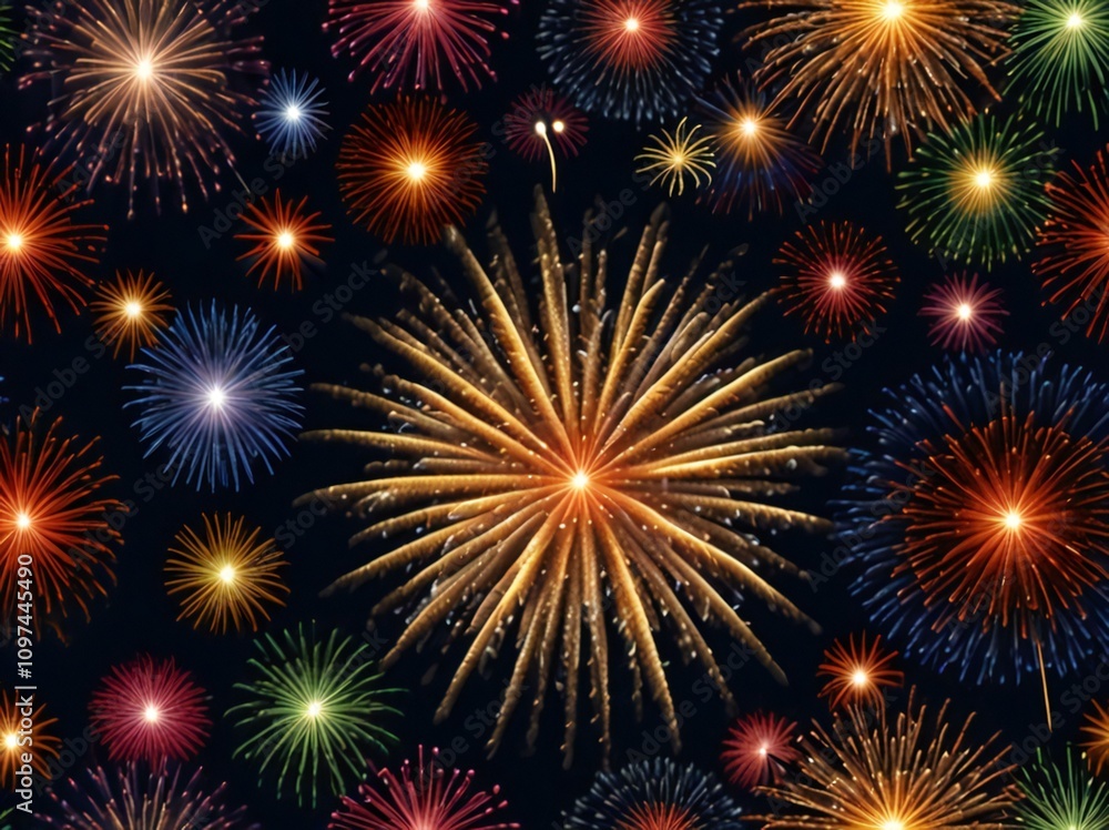 Fototapeta premium fireworks on the night sky