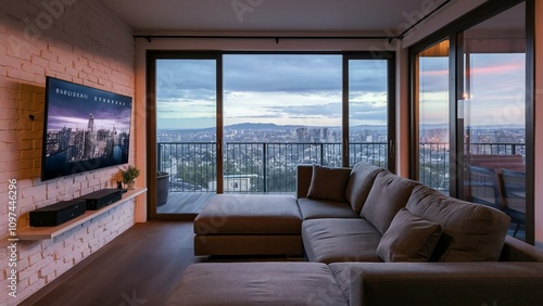 living room with a window