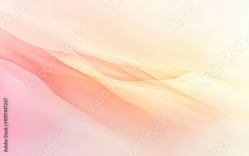 Abstract Pastel Pink and Peach Gradient Background Soft, Flowing Waves of Color for Design and Branding