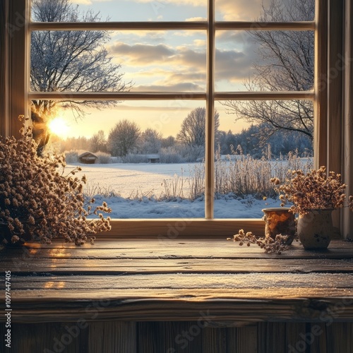 Winter Sunrise Viewed Throu...