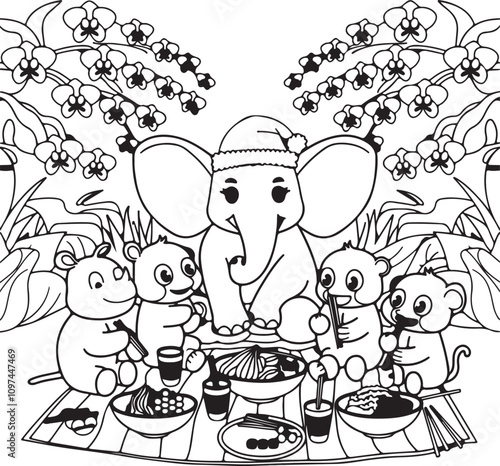 Wallpaper Mural black and white animal Torontodigital.ca