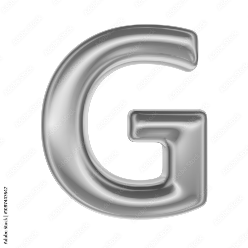 Font G Silver 3D Render Font G Silver 3D Render