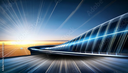 Futuristic and ultra modern mode of transportation; conceptual and forward idea of transportation hubs and vehicles; future transportation and architecture hubs; advanced design and speculation world