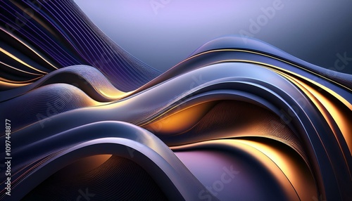 Multicolor chromium curves and shapes; colorful and futuristic art with swooping lines and smooth shapes; conceptual and abstract art with curvy and swirly waves; ultra modern and futuristic design
