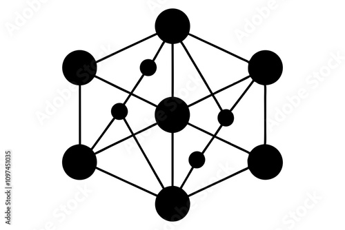 Network Nodes and Connections | isolated silhouette vector illustration on white background