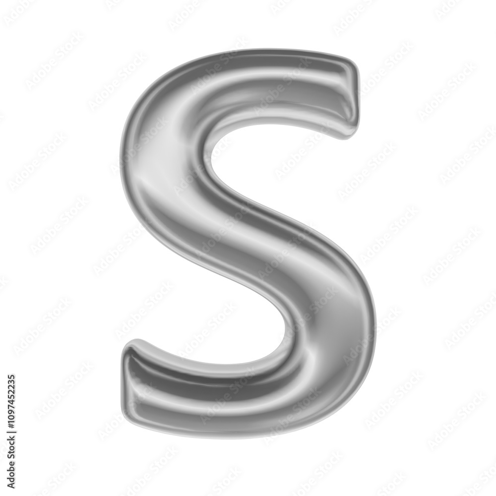 Font S Silver 3D Render Font S Silver 3D Render
