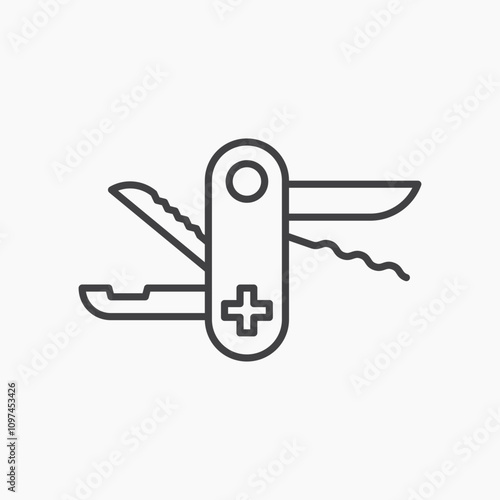 Swiss Knife icon isolated on white background