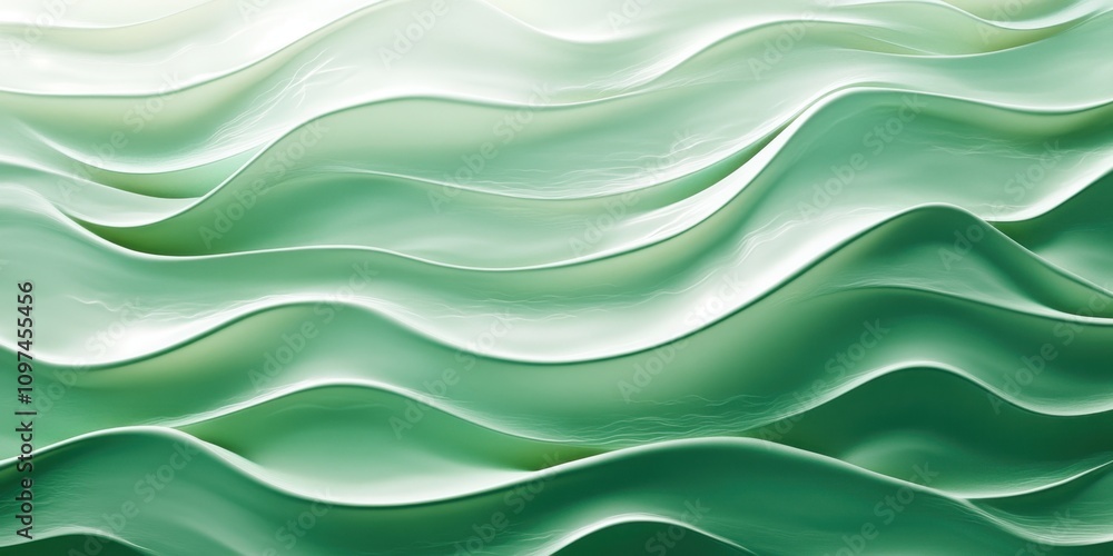 Obraz premium Serene pulsations Light pastel greens A visualization