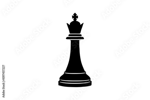 Chess Pawn or King | isolated silhouette vector illustration on white background