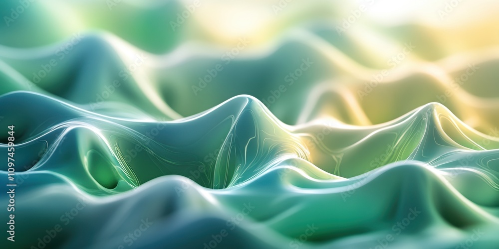 Fototapeta premium ripples Muted greens A visualization of soun