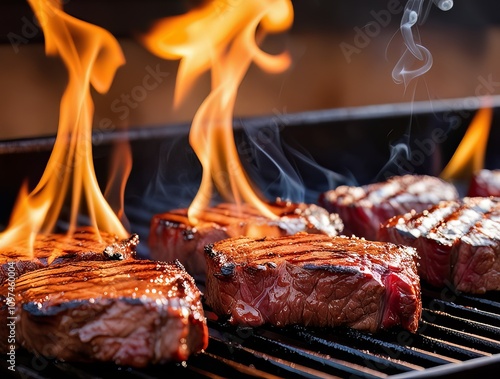 Sizzling Perfection: Grilled Meat on the Grill photo