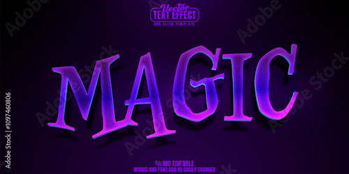 Magic editable text effect, customizable witch and spell 3d font style