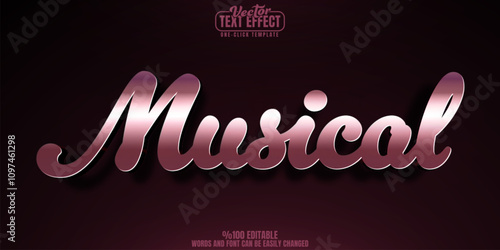 Musical editable text effect, customizable notes and melody 3d font style