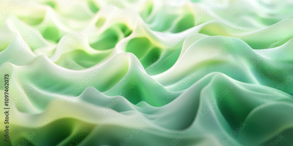 Obraz premium flow Light pastel greens A visualization of 