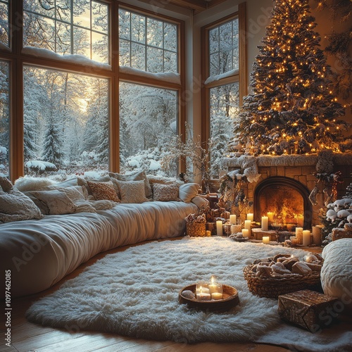 Cozy Winter Living Room Chr...