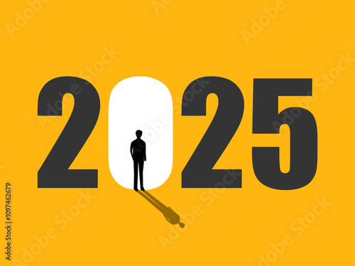 Getting Started. Businessmen enter 2025 or the new year