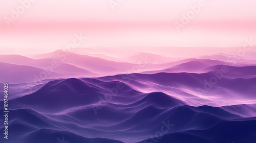 Abstract mysterious purple and pink bokeh landscape. Iridescent Misty Horizon. Illustration