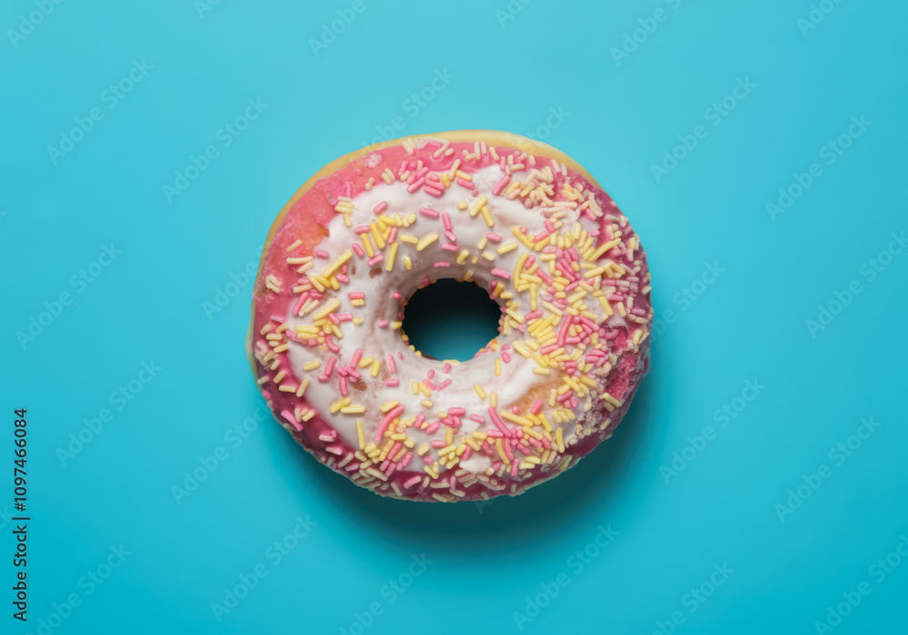 Donut with sprinkles isolated on plain background Donut with sprinkles isolated on plain background