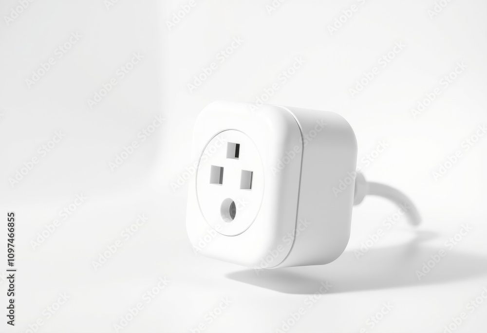 Smart Plug A Wi Fi enabled smart plug isolated on white with a p Smart Plug A Wi Fi enabled smart plug isolated on white with a p