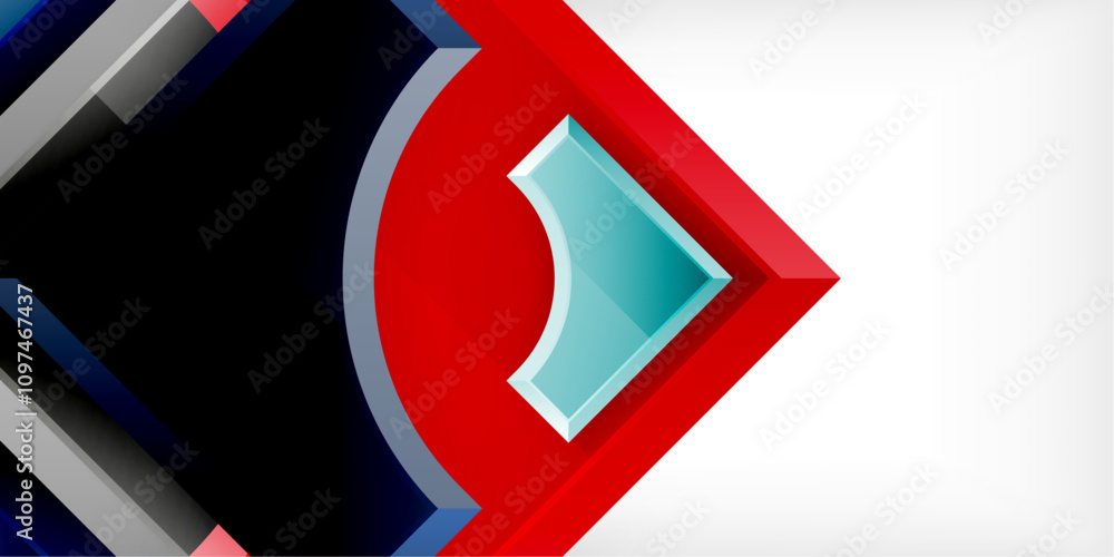 Obraz premium Arrow with round elements. Color geometric shapes background. Vector Illustration For Wallpaper, Banner, Background, Card, Book Illustration, landing page