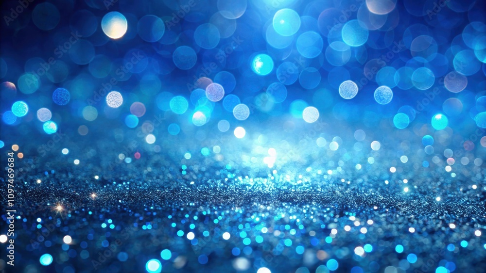 Abstract Sparkling Blue Glitter Background with Defocused Lights Abstract Sparkling Blue Glitter Background with Defocused Lights