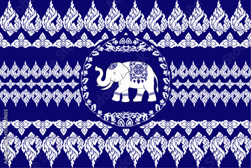 elephants pattern,thai pattern. seamless ,Traditional ethnic,thai pattern,fabric pattern for textiles,rugs, wallpaper,clothing, sarong, batik,wrap,embroidery,print,background,cover,vector illustration