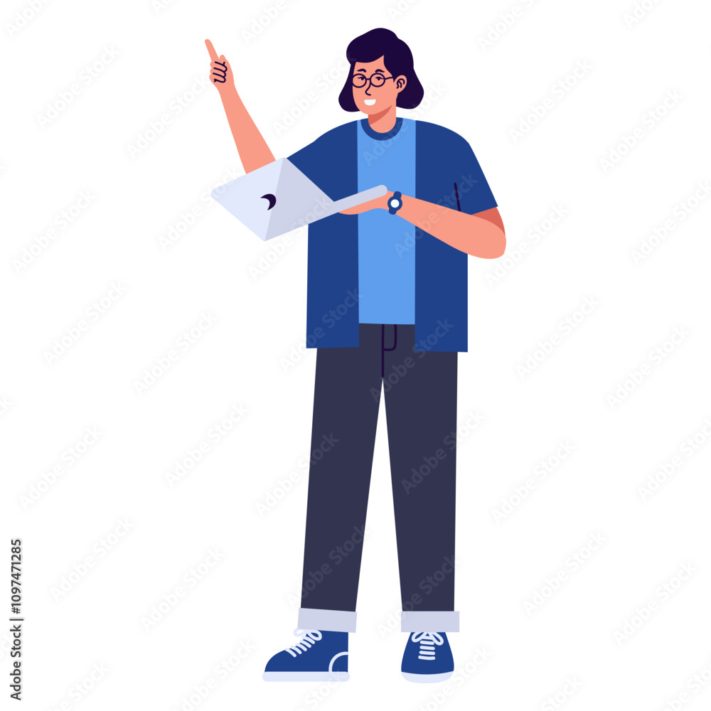 Illustration of People with Technology Devices. Flat Cartoon Vector Character. Illustration of People with Technology Devices. Flat Cartoon Vector Character.
