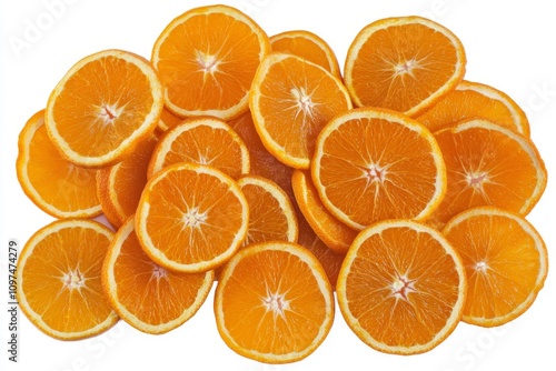 Fresh orange slices arranged beautifully, showcasing vibrant colors and textures