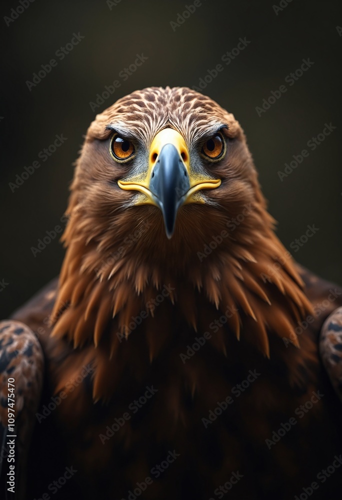 A striking close-up of a majestic golden eagle showcasing its fierce gaze and intricate feather details, This image is ideal for wildlife articles A striking close-up of a majestic golden eagle showcasing its fierce gaze and intricate feather details, This image is ideal for wildlife articles