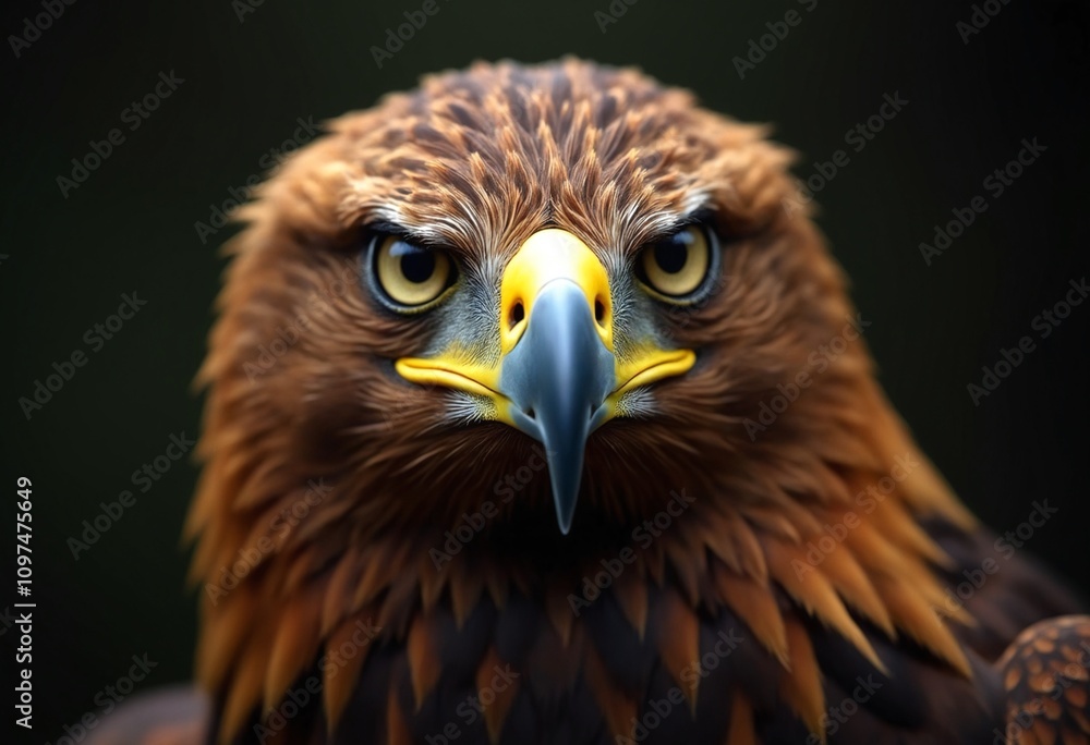 A striking close-up of a majestic golden eagle showcasing its fierce gaze and intricate feather details, This image is ideal for wildlife articles A striking close-up of a majestic golden eagle showcasing its fierce gaze and intricate feather details, This image is ideal for wildlife articles