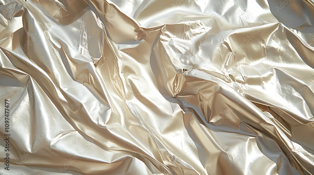 Draped Champagne Colored Fabric Showing Soft Light Reflections Draped Champagne Colored Fabric Showing Soft Light Reflections