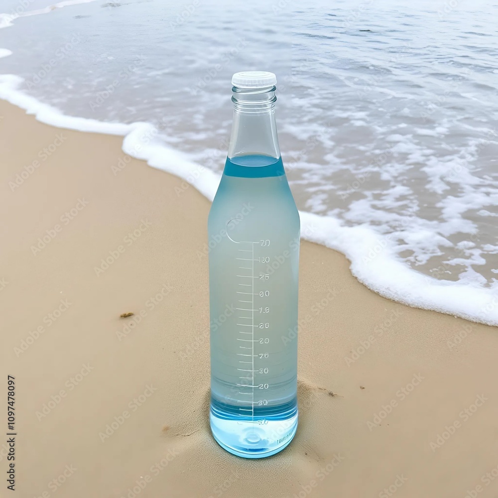 bottle of water on the beach bottle of water on the beach