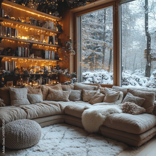 Cozy Winter Living Room Wit...
