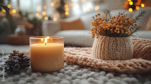 Cozy Winter Candlelight Sce...